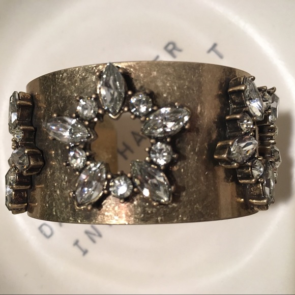 Gold Crystal Embellished Bracelet Wrist Band - Picture 4 of 6